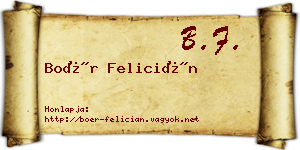 Boér Felicián névjegykártya